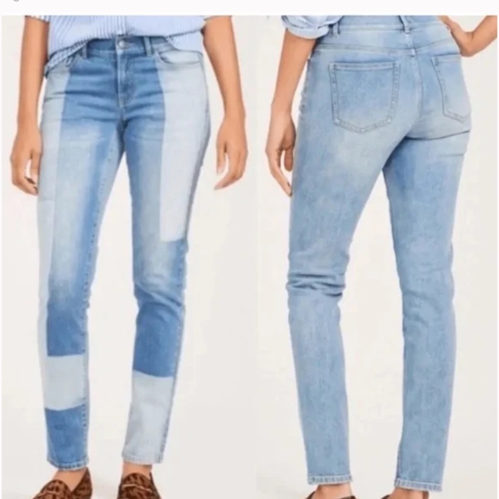 J. Mclaughlin Jaycie Patchwork Jeans Two Tone Siz… - image 1